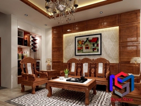 Nội Thất Gỗ Của Phòng Khách Tiện Nghi