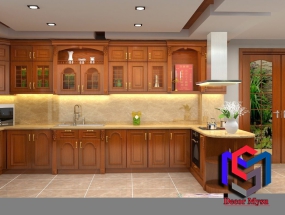 Nội Thất Nhà Bếp Gỗ Nâu